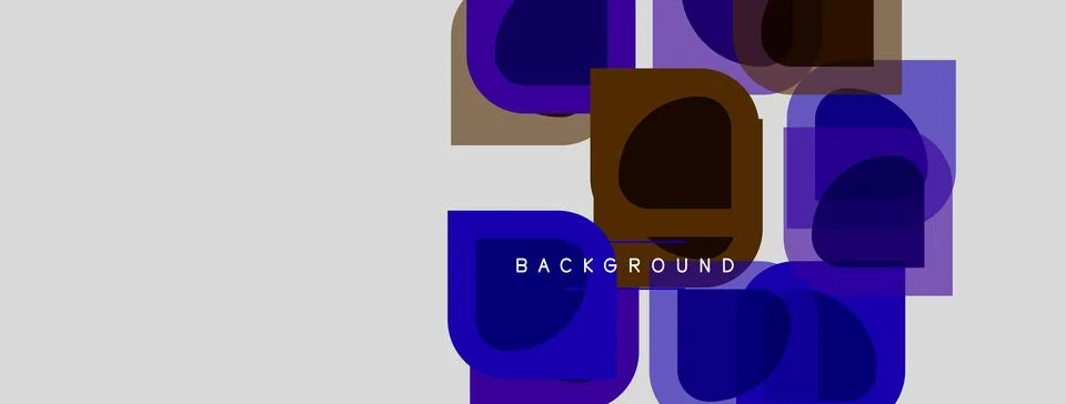 Abstract geometric shapes overlap, creating dynamic composition. Dark blues, Stock Illustration