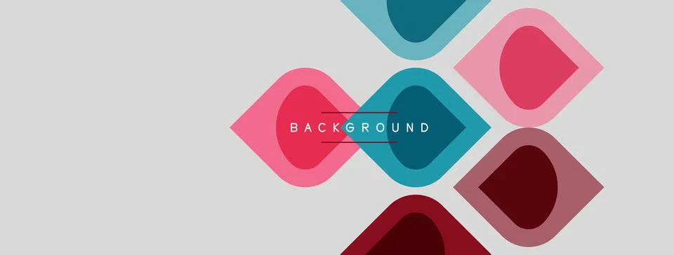 Abstract geometric shapes overlap, creating dynamic visual composition. Color Stock Illustration