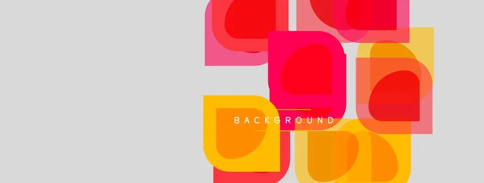 Abstract geometric shapes overlap, creating vibrant color blocks. Background Stock Illustration