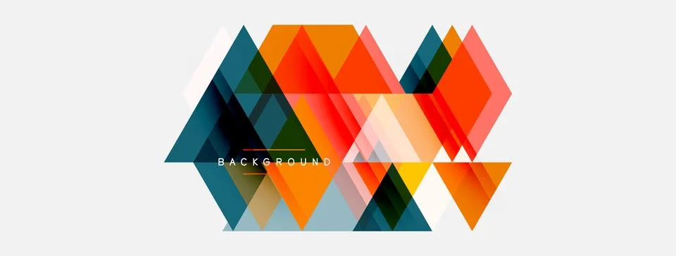 Abstract geometric shapes overlap, creating vibrant color blocks. Design Stock Illustration