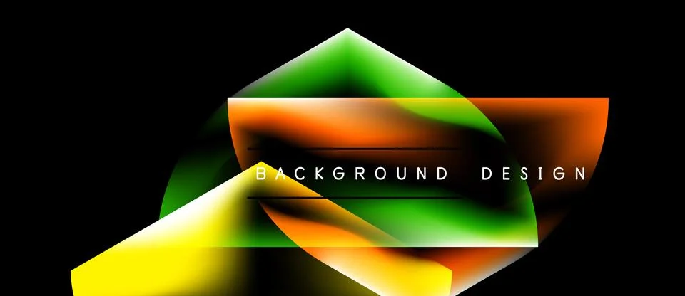 Abstract geometric shapes overlap, creating vibrant color gradients. Design Stock Illustration