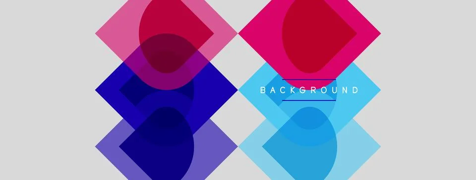 Abstract geometric shapes overlap, creating vibrant color gradients. Modern 스톡 일러스트