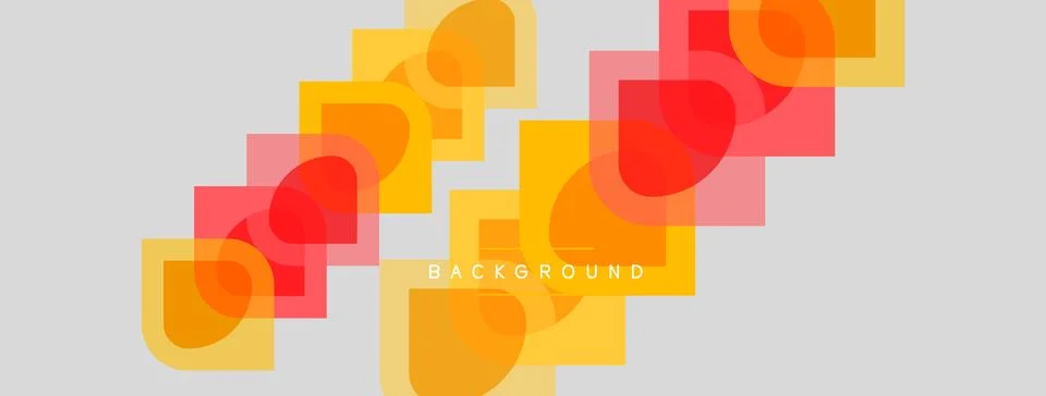Abstract geometric shapes overlap, creating vibrant color composition. Soft.. Stock Illustration