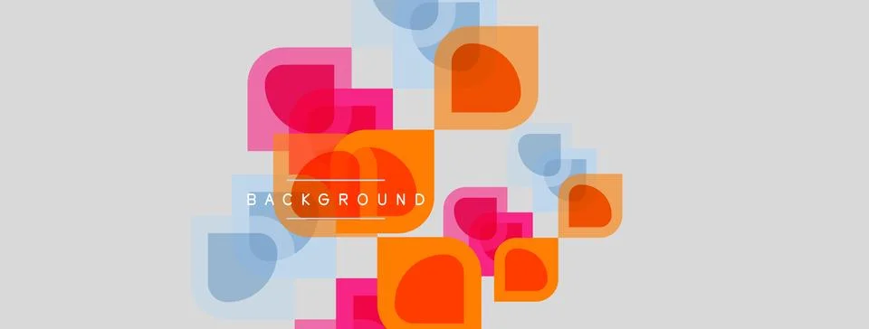 Abstract geometric shapes overlap, creating vibrant color blocks. Soft hues Stock Illustration