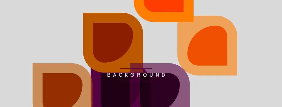 Abstract geometric shapes overlap, creating warm color palette. Background Stock Illustration