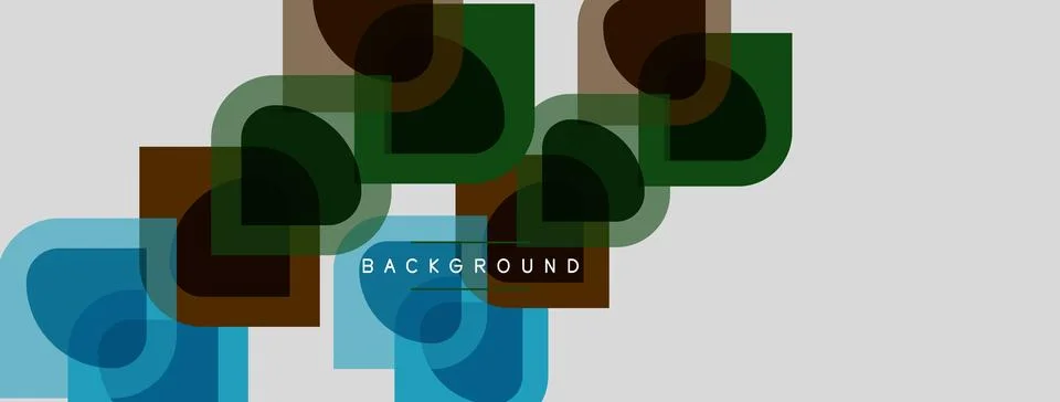 Abstract geometric shapes overlap, creating layered visual effect. Colors Illustrazione stock