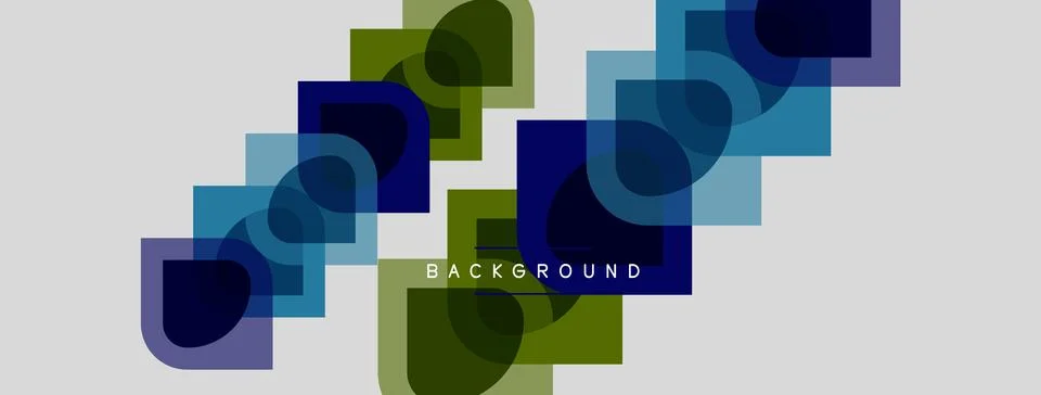 Abstract geometric shapes overlap, creating layered visual effect. Colors Stock Illustration