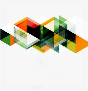Abstract geometric shapes overlap creating dynamic visual effect. Colors in.. Illustrazione stock