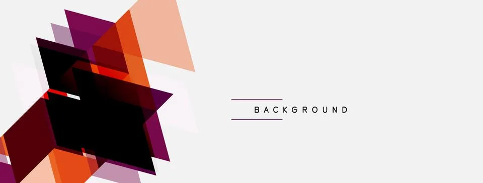 Abstract geometric shapes overlap, creating dynamic visual effect. Warm color Stock-Illustration