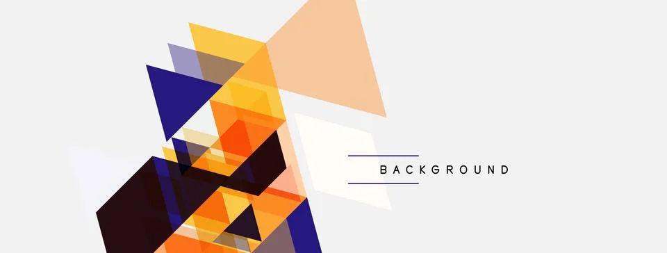Abstract geometric shapes overlap, creating dynamic composition. Warm colors Stock Illustration