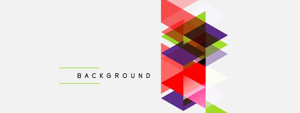 Abstract geometric shapes overlap, creating colorful design. Minimalist style Stock Illustration