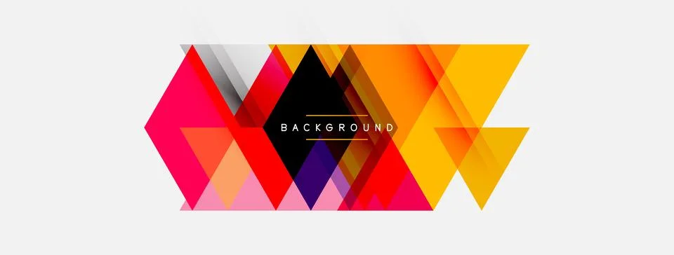 Abstract geometric shapes overlap, creating vibrant color gradients. Modern Illustrazione stock