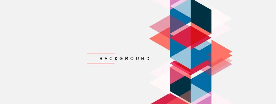 Abstract geometric shapes overlap, creating vibrant color blocks. Minimalist Stock Illustration