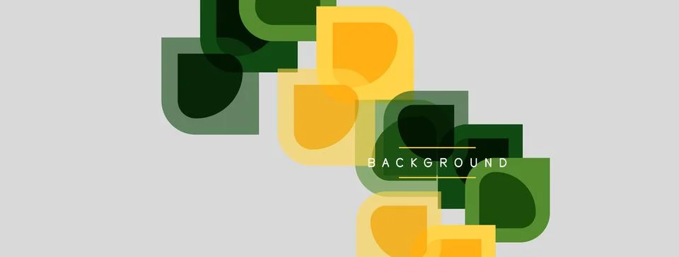 Abstract geometric shapes overlap, creating layered visual effect. Colors Stock-Illustration