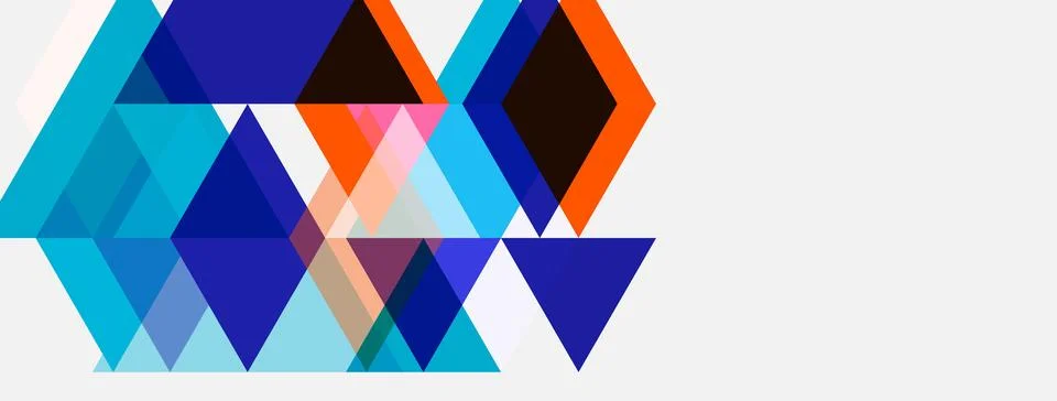 Abstract geometric shapes overlap, creating dynamic visual texture. Blues, Stock Illustration