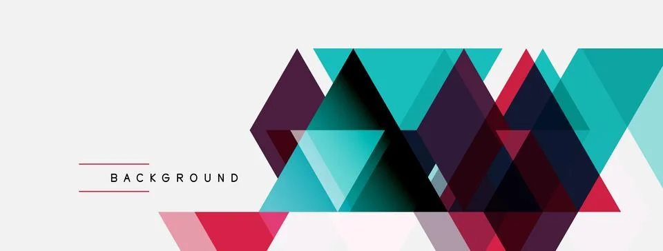 Abstract geometric shapes overlap, creating dynamic colorful background. Mode Illustrazione stock