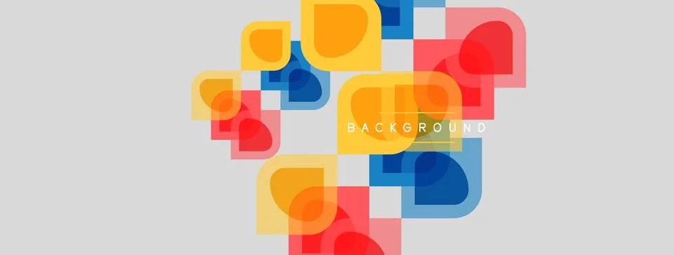 Abstract geometric shapes overlap, creating colorful background. Soft hues .. Stock Illustration