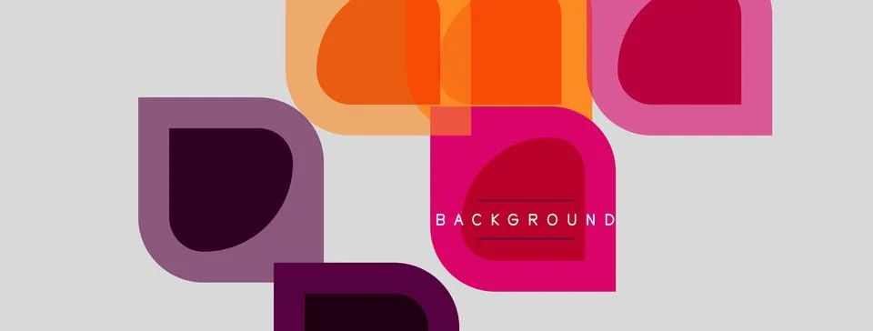 Abstract geometric shapes overlap, creating vibrant color blocks. Design Stock Illustration