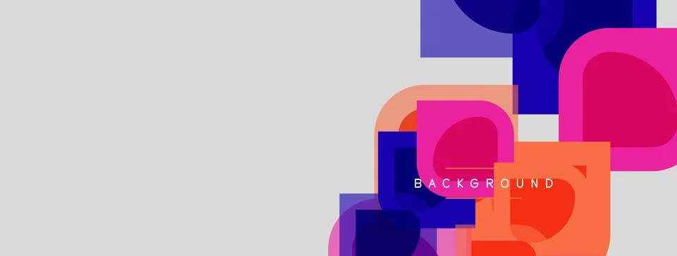 Abstract geometric shapes overlap, creating vibrant color blocks. Minimalist Stock Illustration