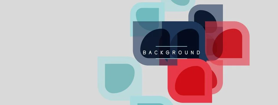 Abstract geometric shapes overlap, creating colorful background. Text backg.. Stock Illustration