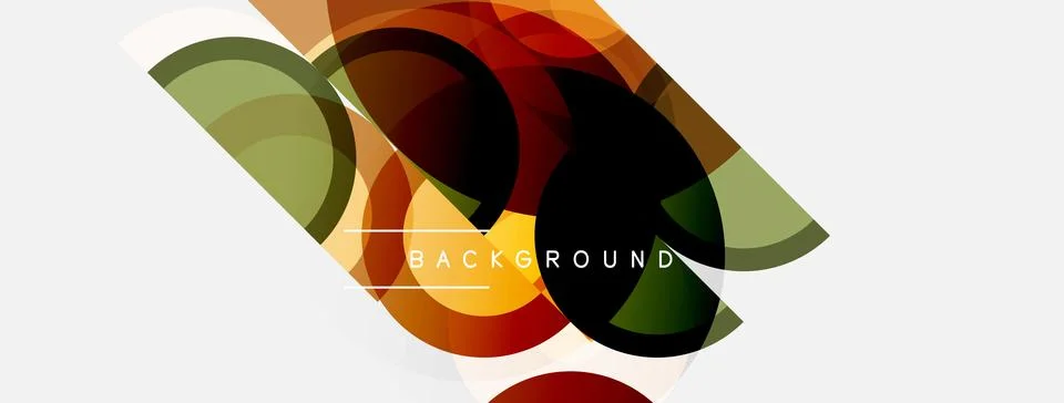 Abstract geometric shapes overlap, creating vibrant color gradients. Modern Stock Illustration