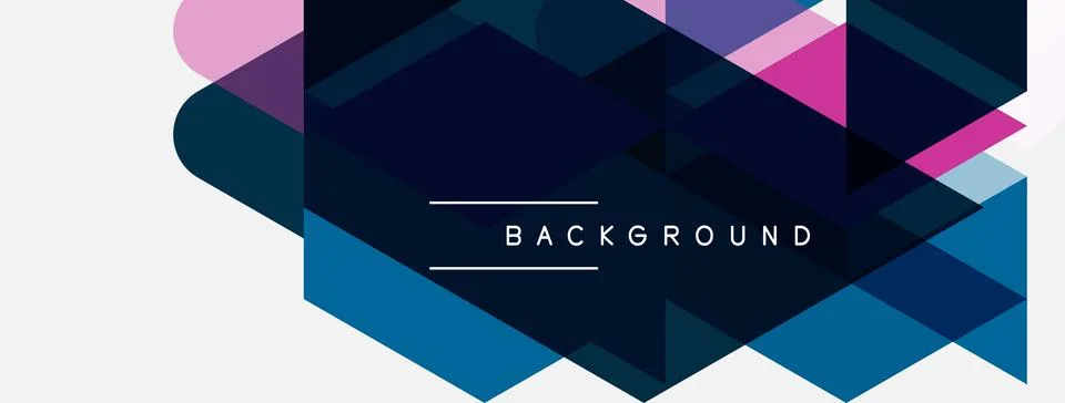 Abstract geometric shapes overlap, creating dynamic visual effect. Pink, navy Stock Illustration
