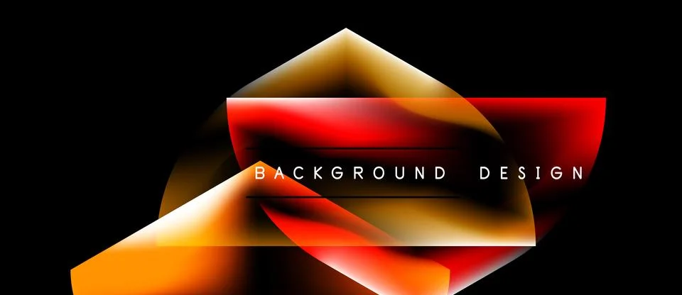 Abstract geometric shapes overlap, creating vibrant color gradients. Design Stock Illustration