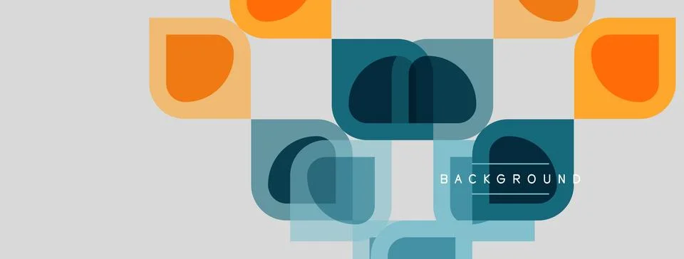 Abstract geometric shapes overlap, creating layered visual effect. Colors 스톡 일러스트