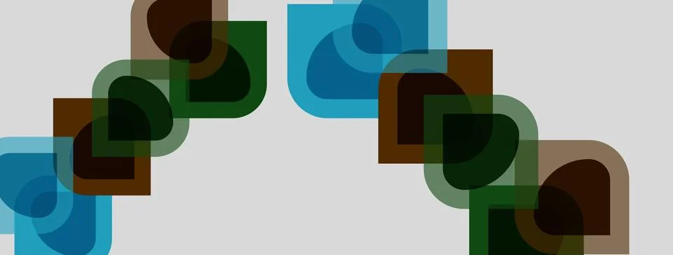 Abstract geometric shapes overlap, creating flowing pattern. Colors include Stockillustratie