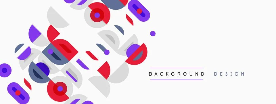 Abstract geometric shapes overlap, creating vibrant background design. Colors Stock Illustration