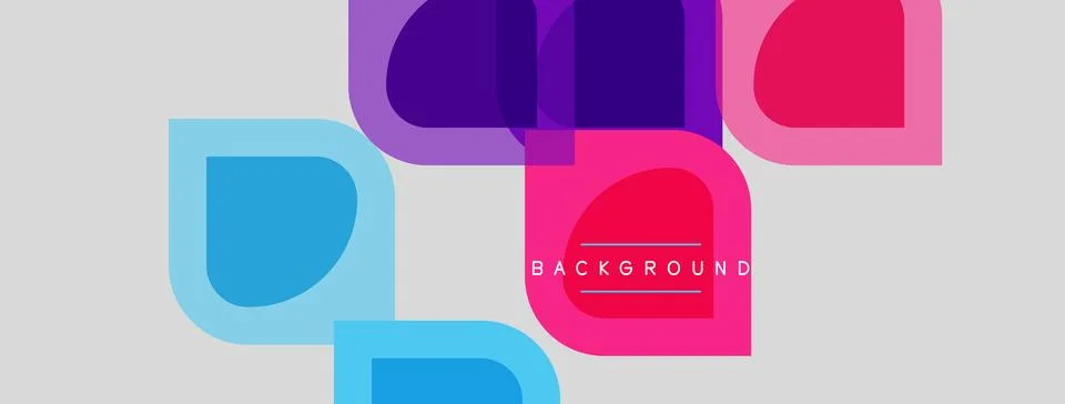 Abstract geometric shapes overlap, creating vibrant color blocks. Background Stock Illustration