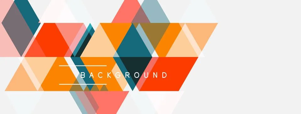 Abstract geometric shapes overlap, creating dynamic colorful background. Text Stock Illustration