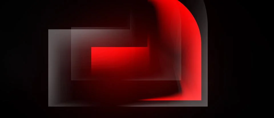 Abstract geometric shapes overlap, creating layered red, gray effect. Minim.. Stock Illustration