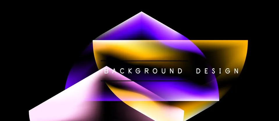 Abstract geometric shapes overlap, creating vibrant color gradients. Design Stock Illustration
