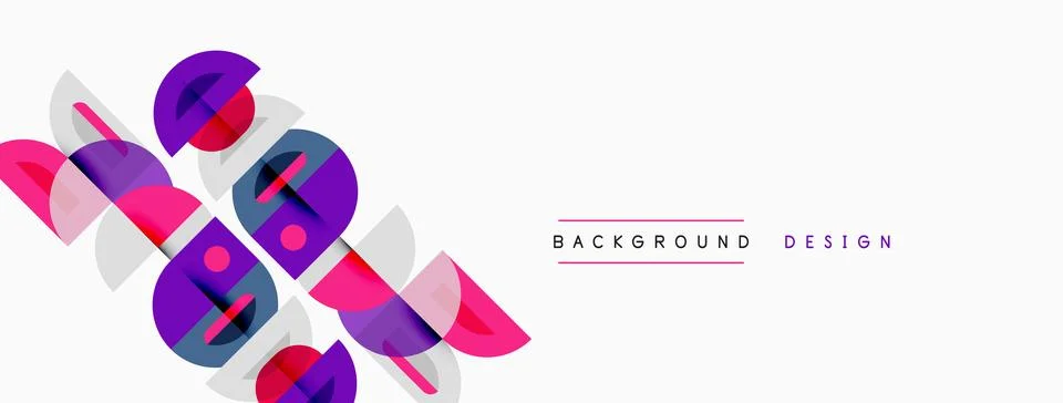 Abstract geometric shapes overlap, creating dynamic visual composition. Pink, Stock Illustration