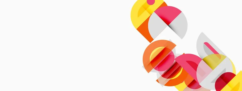 Abstract geometric shapes overlap, creating vibrant color blocks. Minimalist Stock Illustration