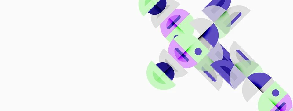 Abstract geometric shapes overlap, creating dynamic visual texture. Purple, Illustration