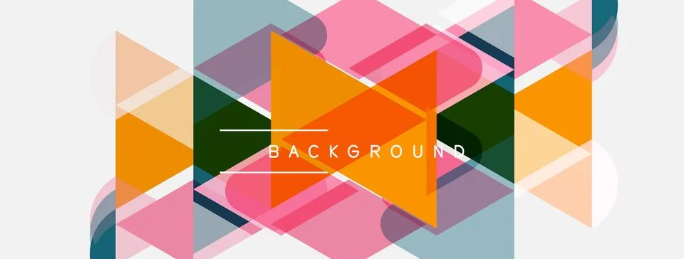 Abstract geometric shapes overlap, creating colorful background. Text reads Иллюстрация