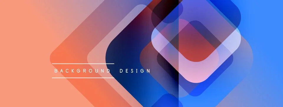 Abstract geometric shapes overlap. Gradient colors blend, creating modern Stock Illustration