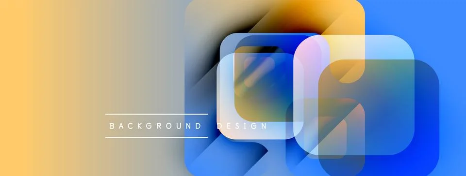 Abstract geometric shapes overlap. Gradient colors blend, creating modern Stock Illustration