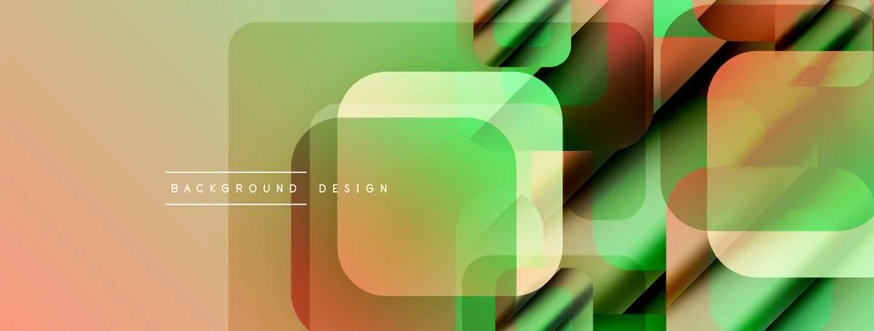 Abstract geometric shapes overlap. Gradient colors create modern visual effect. 스톡 일러스트