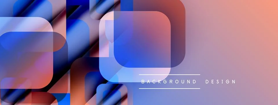 Abstract geometric shapes overlap. Gradient colors blend from blue to pink. 스톡 일러스트