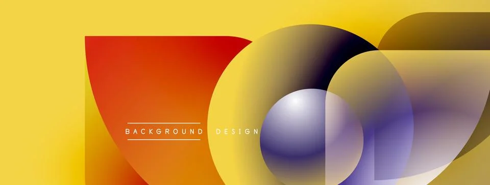 Abstract geometric shapes overlap. Gradient colors blendyellows, oranges, Illustrazione stock