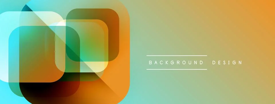 Abstract geometric shapes overlap. Gradient colors blend, creating modern visual 库存插图