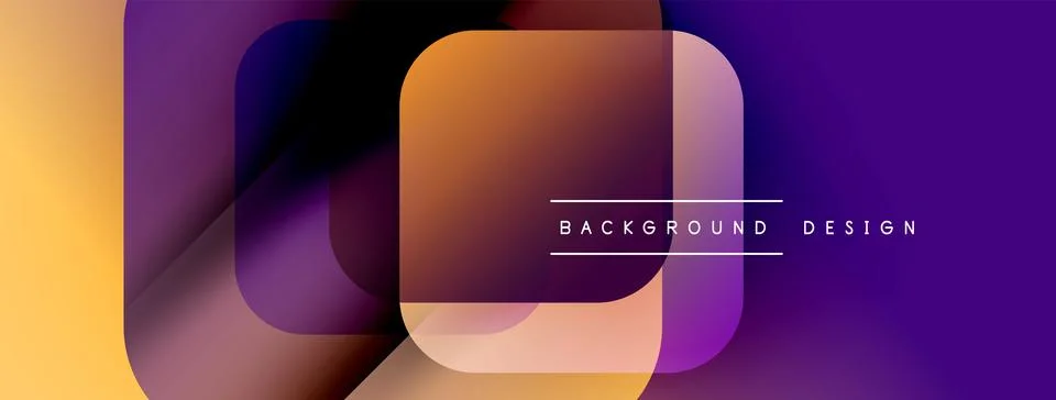 Abstract geometric shapes overlap. Gradient colors blend, creating modern visual 库存插图