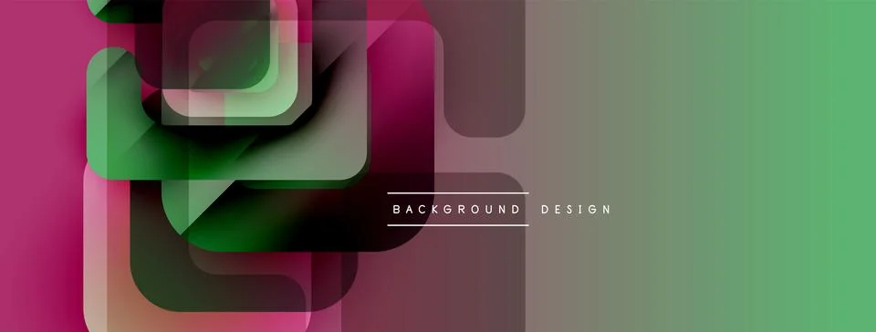 Abstract geometric shapes overlap. Gradient colors create modern design. 库存插图