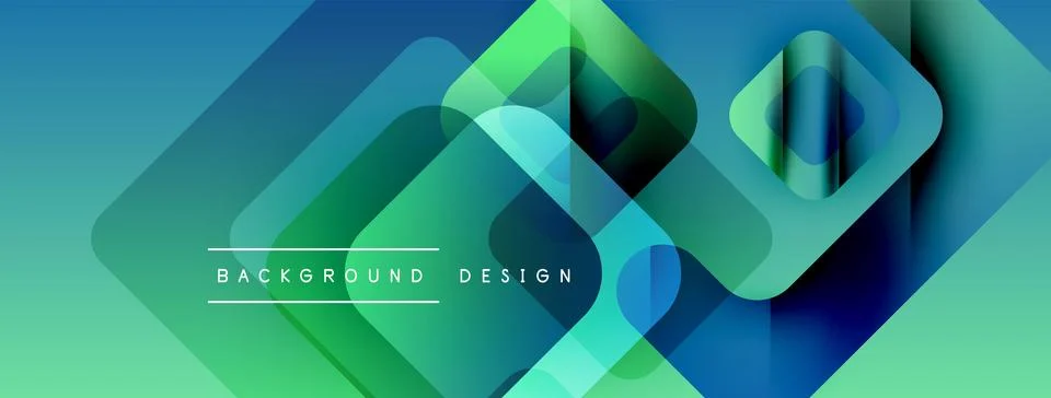 Abstract geometric shapes overlap. Gradient colors blend, creating modern Stockillustratie