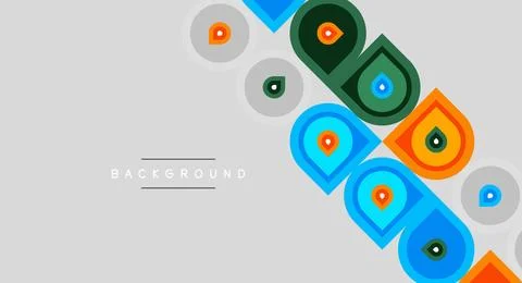 Abstract geometric shapes overlap gray background. Bright colors create moder Stock Illustration