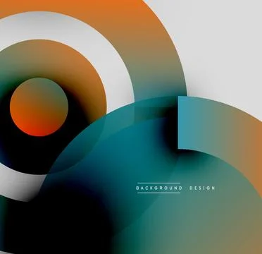 Abstract geometric shapes overlap. Orange, teal, gray colors blend smoothly. Stockillustratie