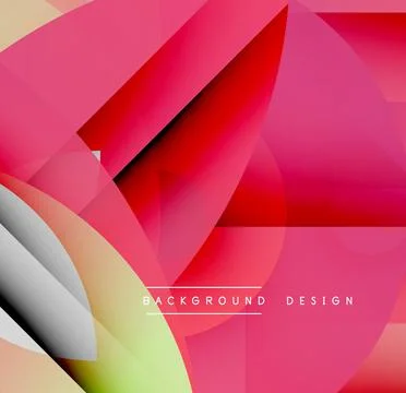 Abstract geometric shapes overlap. Red, pink, gray gradients create dynamic Stockillustratie